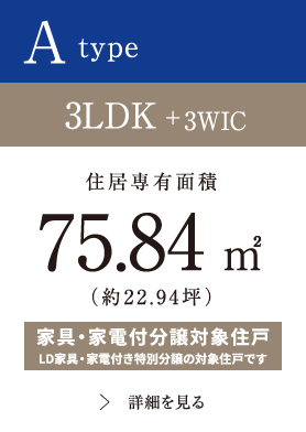 Atype 3LDK+3WIC 75.84㎡