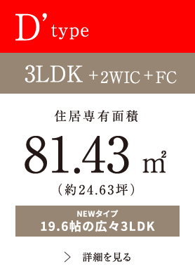 D'type 3LDK+2WIC+FC 81.43㎡