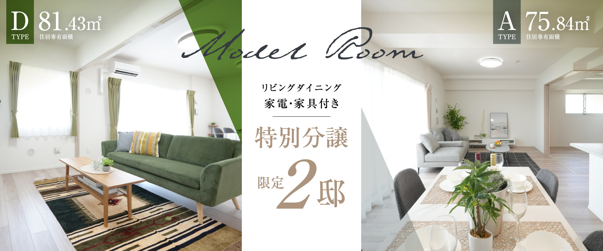 MODEL ROOM 家電・家具付き特別分譲 限定2邸