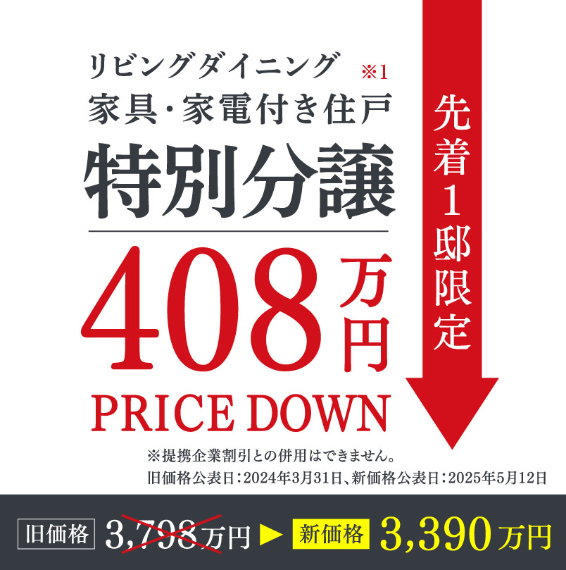 リビングダイニング家具・家電付き住戸特別分譲
